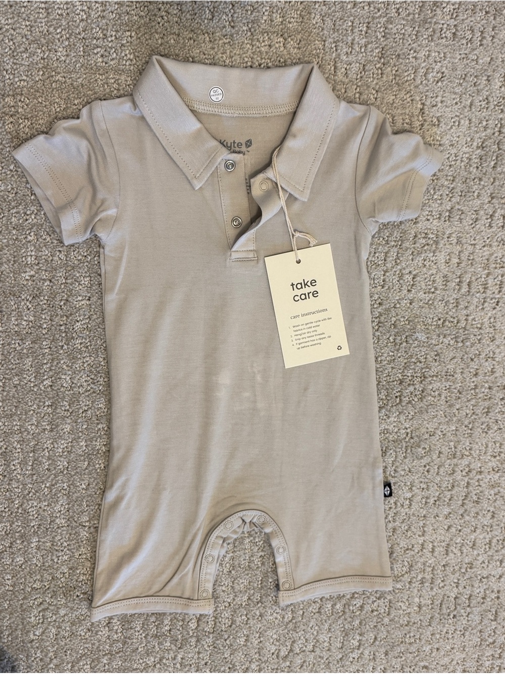 Kyte BABY Polo Shortall - Oat